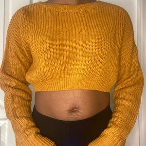 Orange cropped sweater